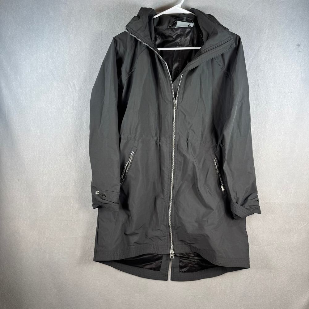 Athleta Womens XXS Gray Hooded Full Zip Parka Jacket Drawstring Waist S/73639